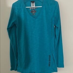 Harley-Davidson Turquoise V-Neck Long Sleeve